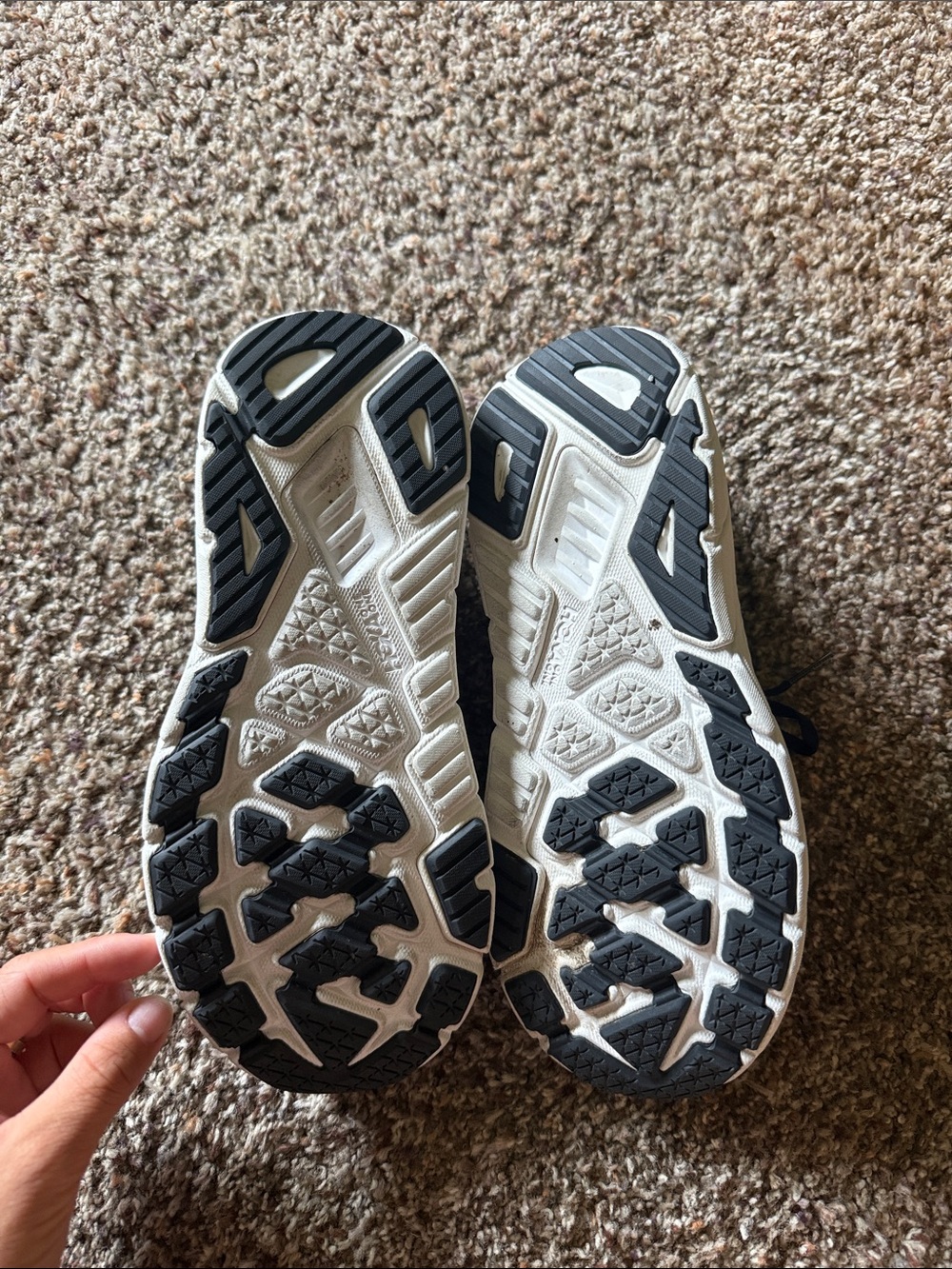 Hoka Black and White Athletic Running Sneakers - Picture 3 of 8
